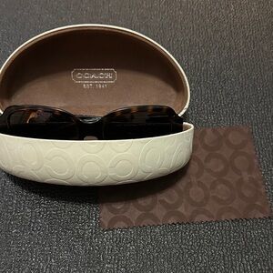 Coach Brown Sunglasses with Cream Case